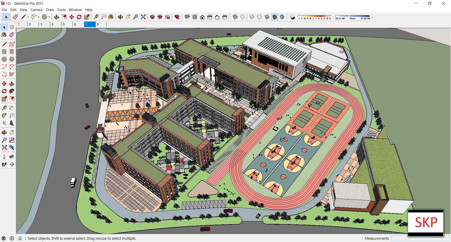 Sketchup School and University H2 3D model_2