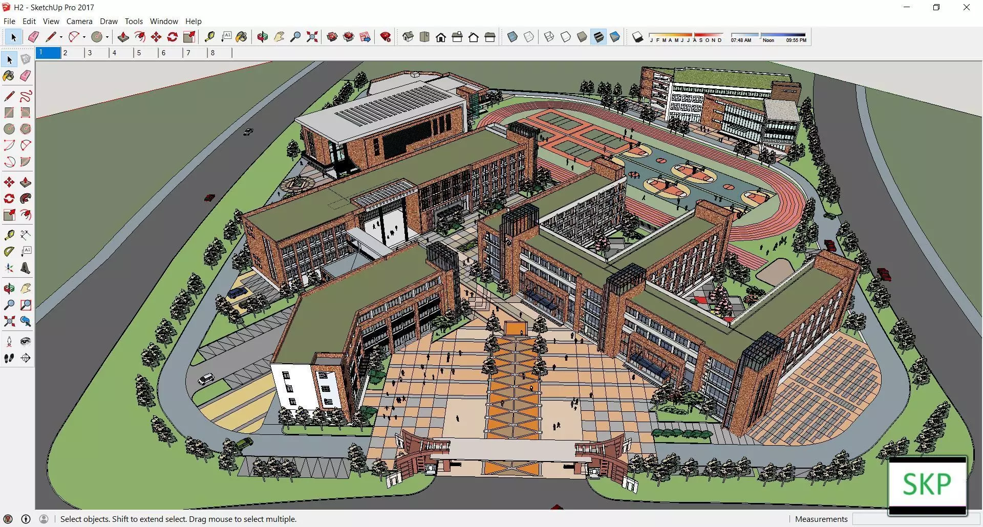 Sketchup School and University H2 3D model_0