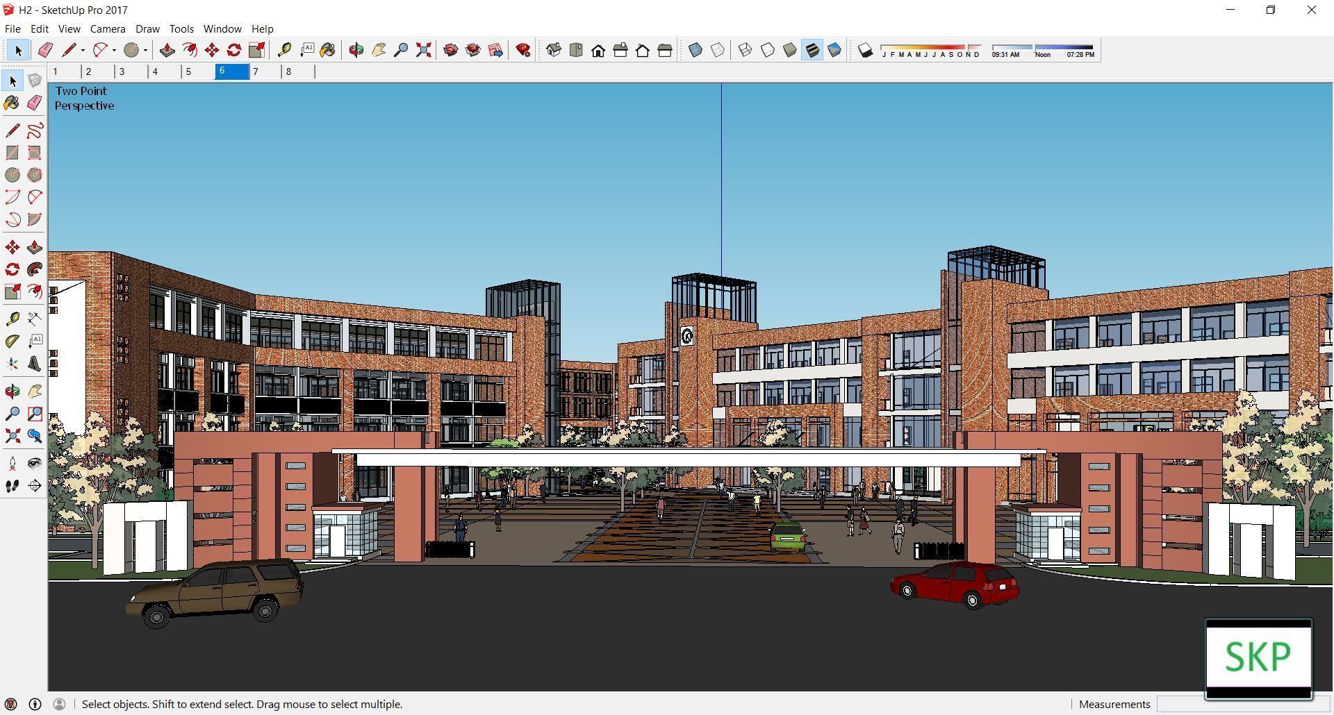 Sketchup School and University H2 3D model_1