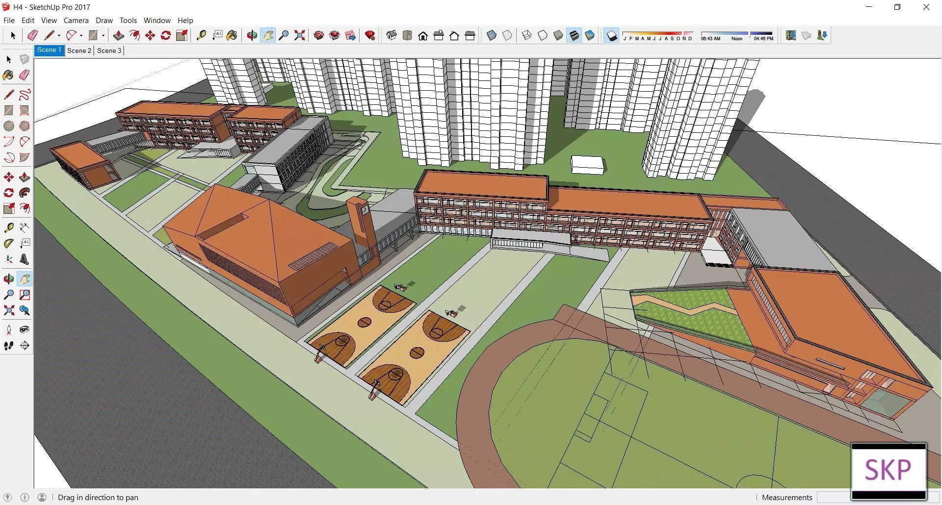 Sketchup School and University H4 3D model_0
