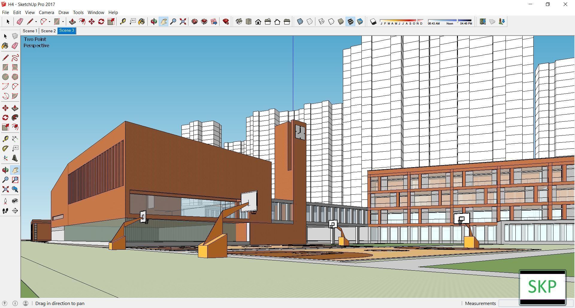Sketchup School and University H4 3D model_1