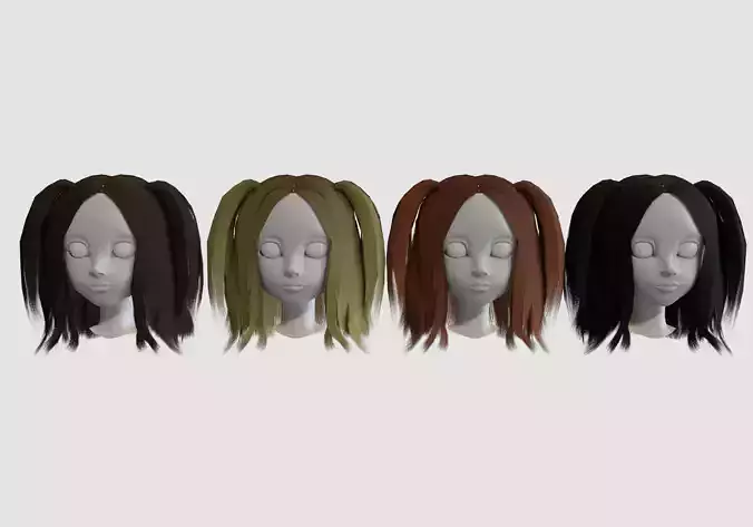 hairstyle in 4 colors
