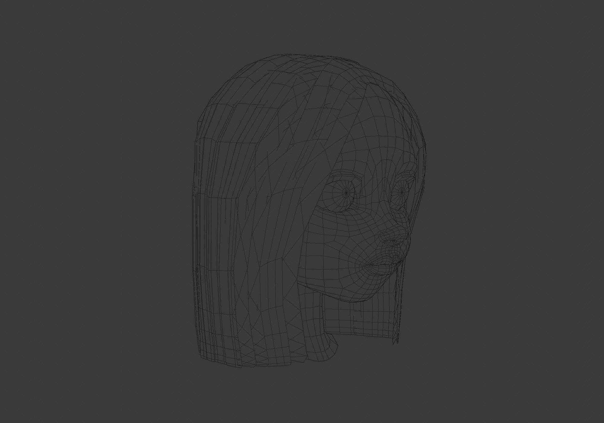 hairstyle in 4 colors Low-poly 3D model_6