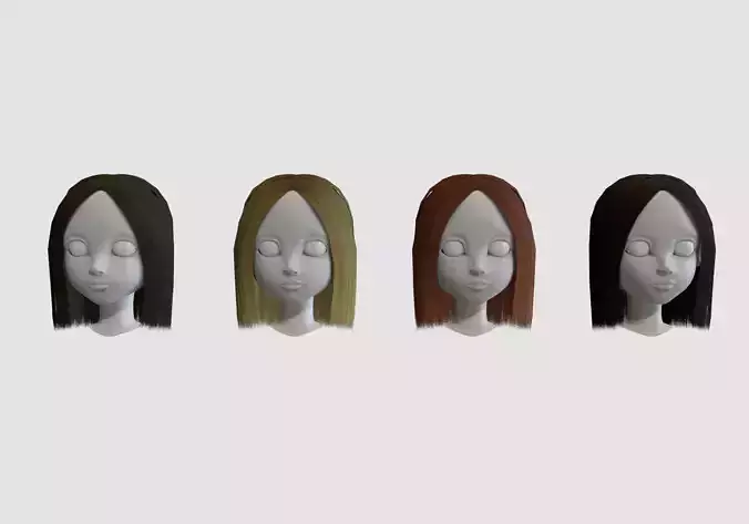hairstyle in 4 colors