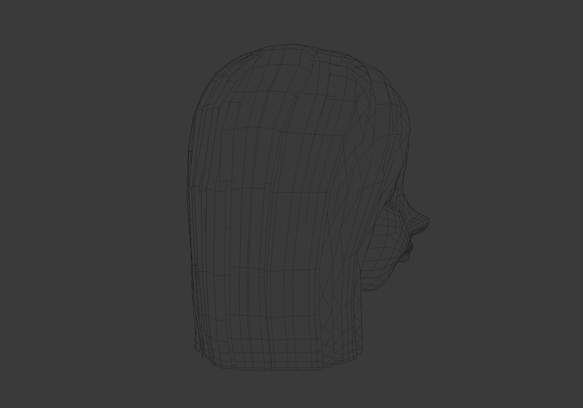 hairstyle in 4 colors Low-poly 3D model_7