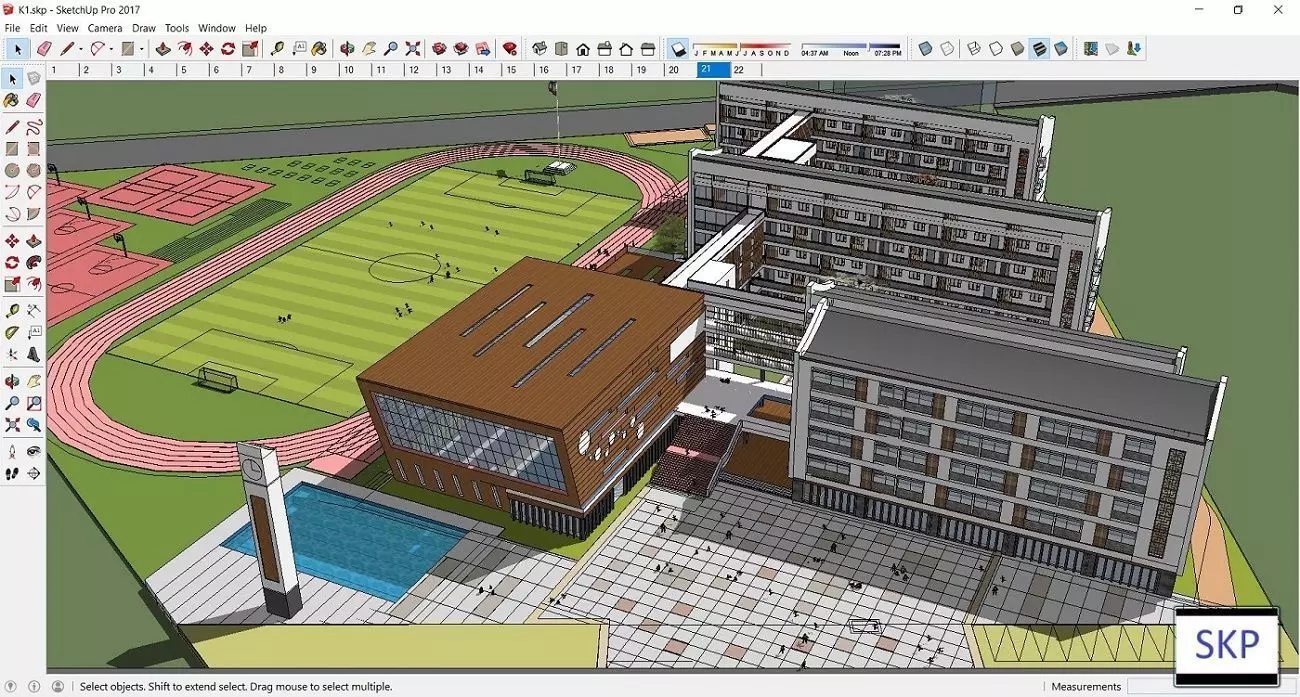 Sketchup School and University K1 3D model_0