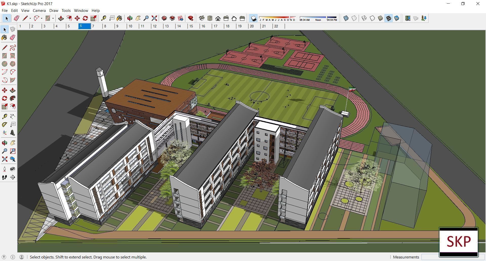 Sketchup School and University K1 3D model_3