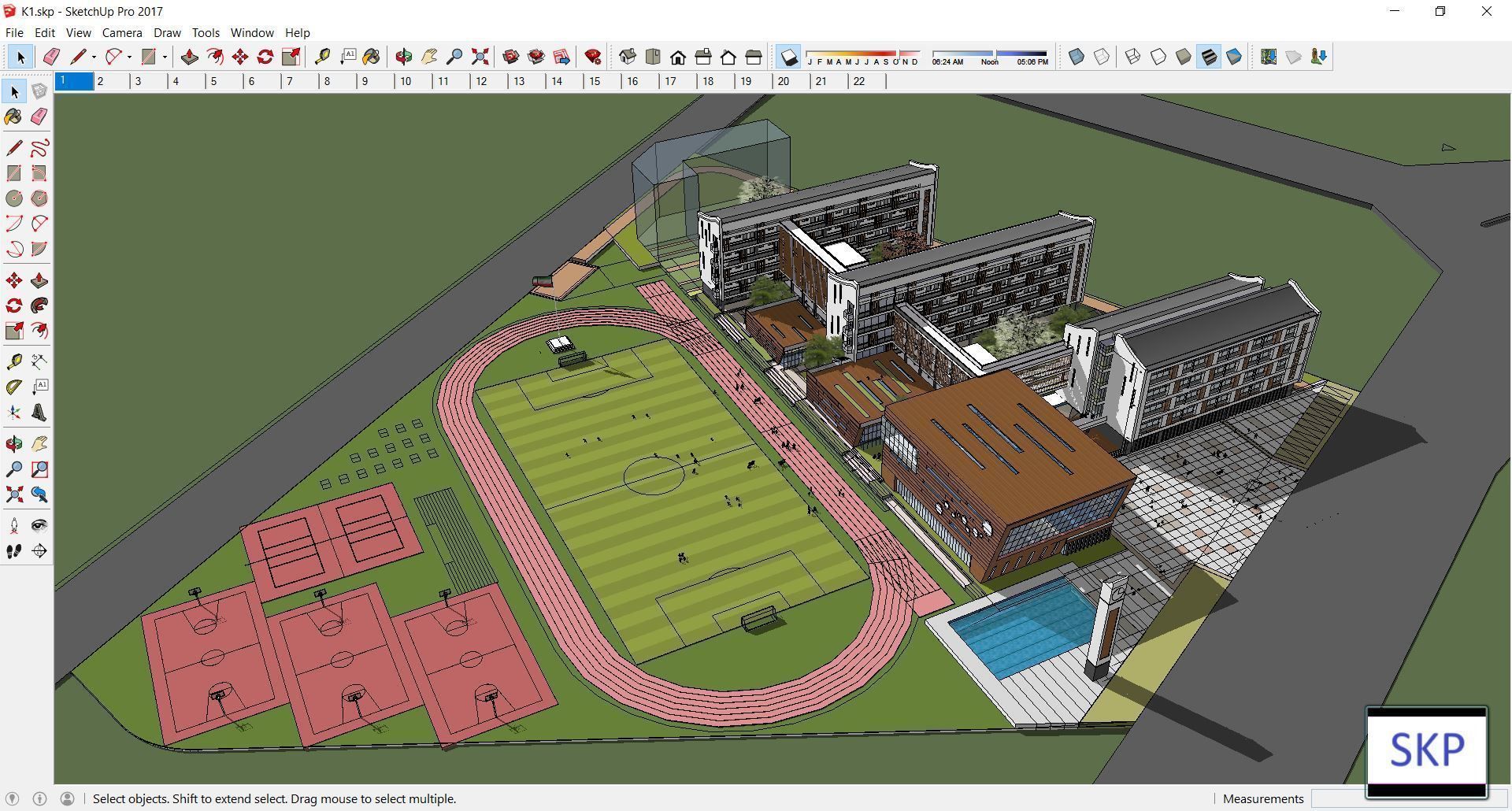 Sketchup School and University K1 3D model_1