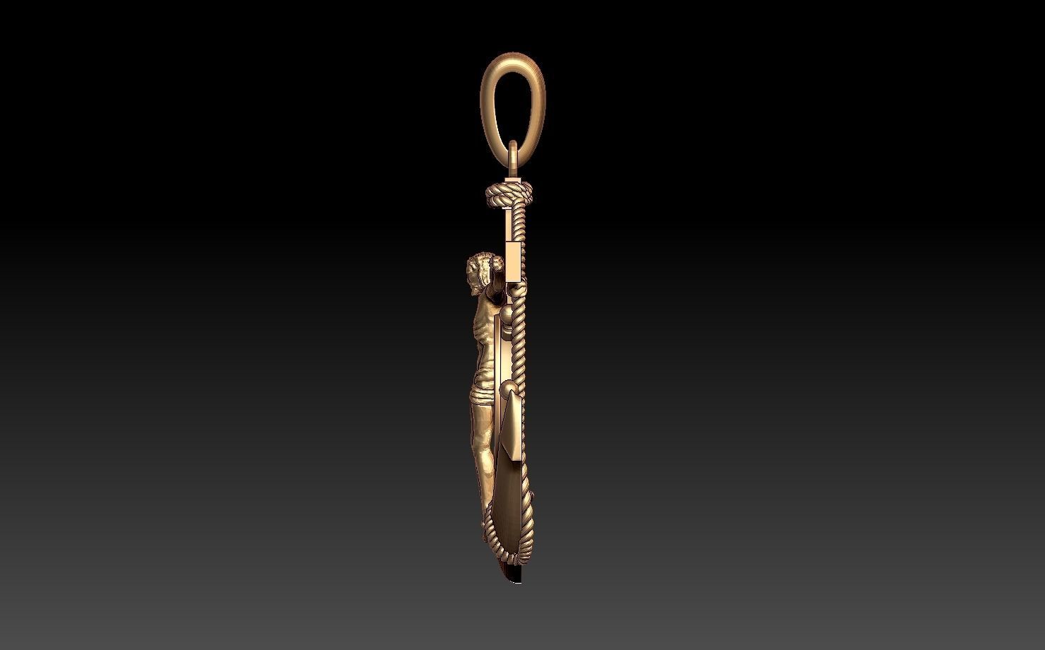 cross jesus on pendant 3D print model_32