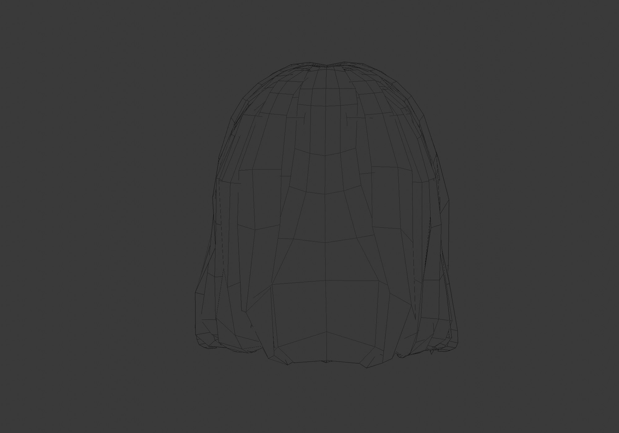 hairstyle in 4 colors Low-poly 3D model_9