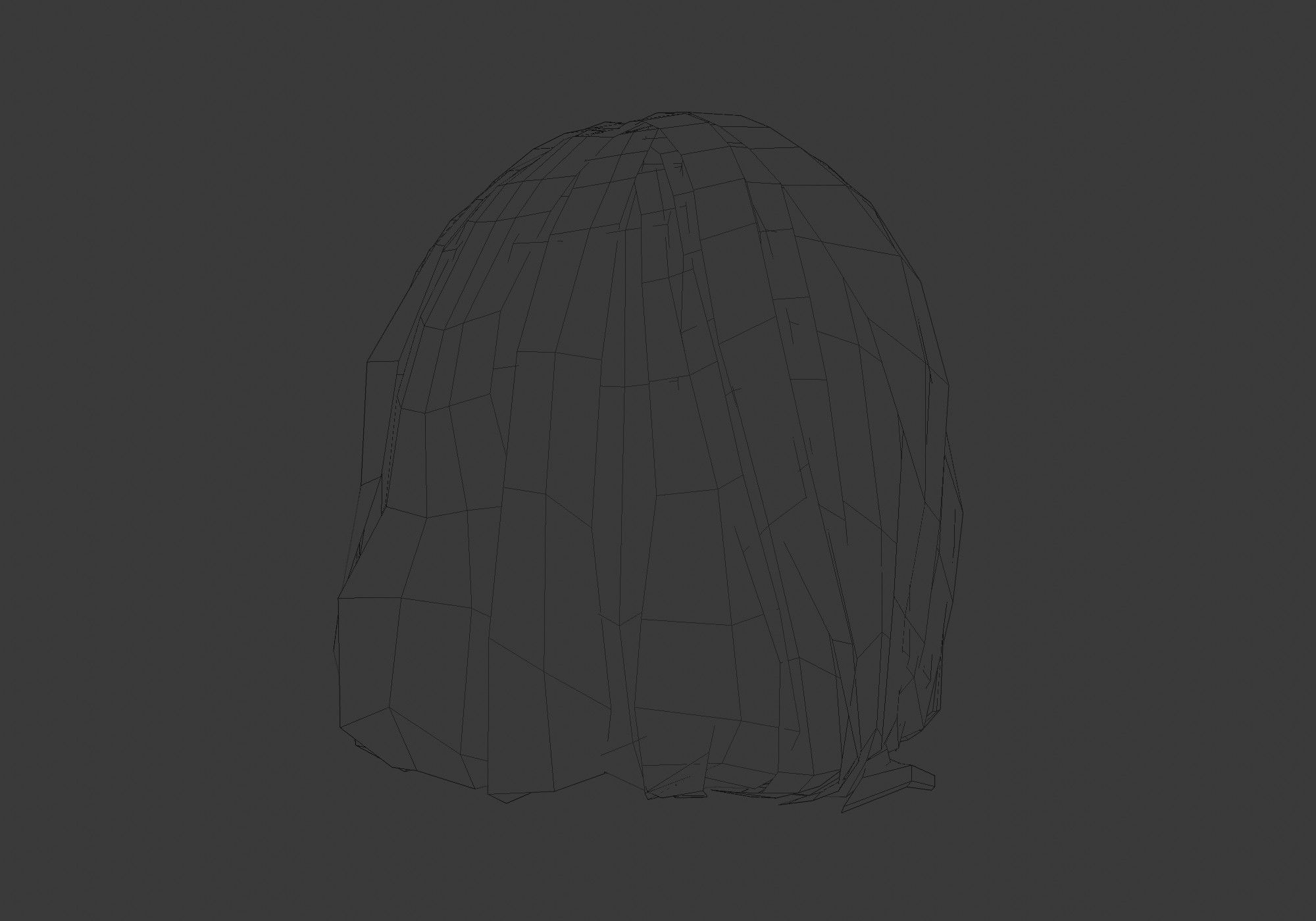 hairstyle in 4 colors Low-poly 3D model_8