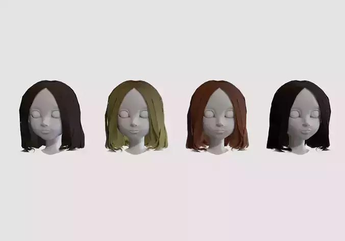 hairstyle in 4 colors