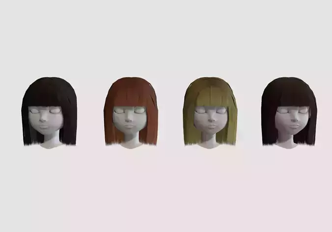 hairstyle in 4 colors