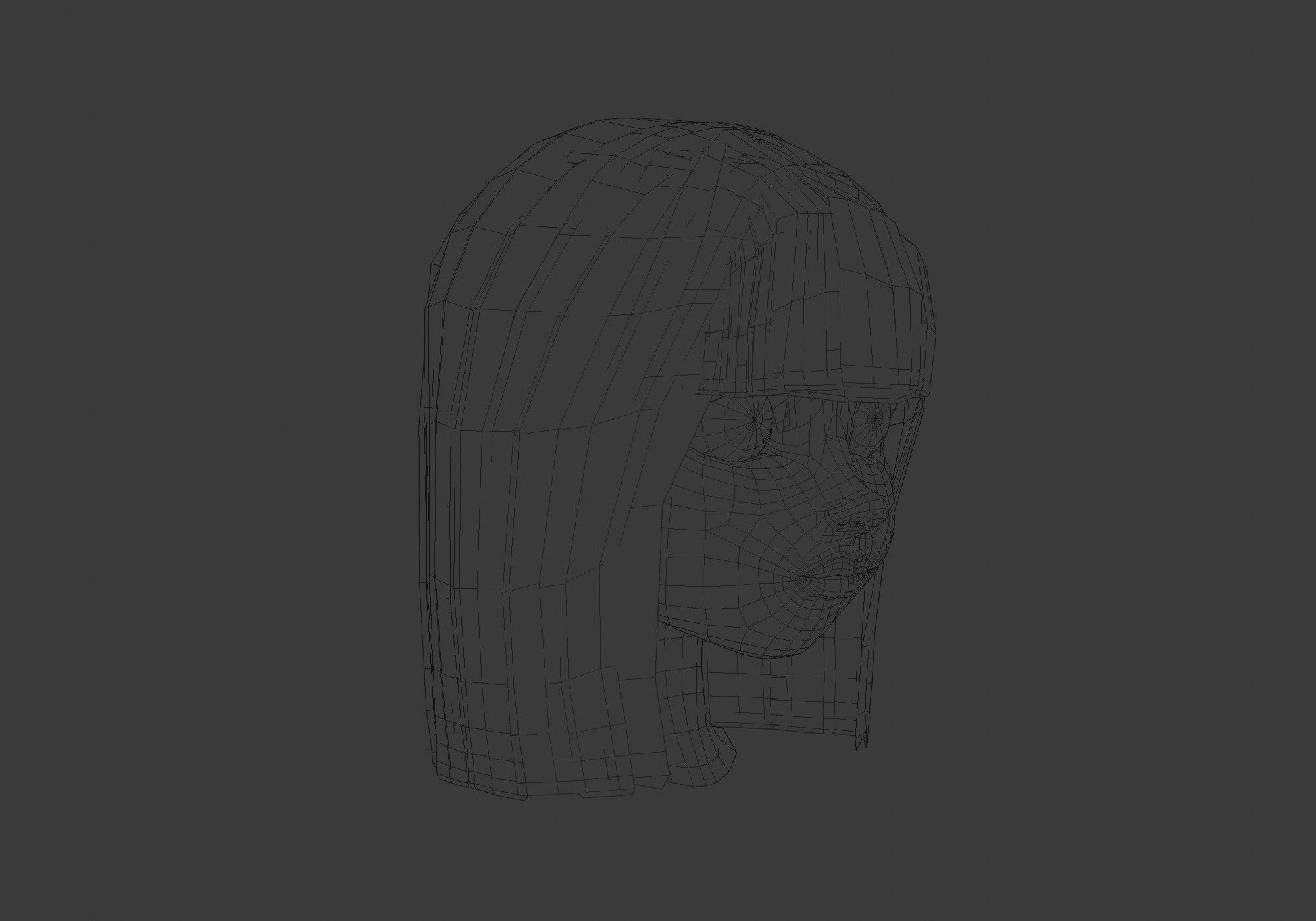 hairstyle in 4 colors Low-poly 3D model_6