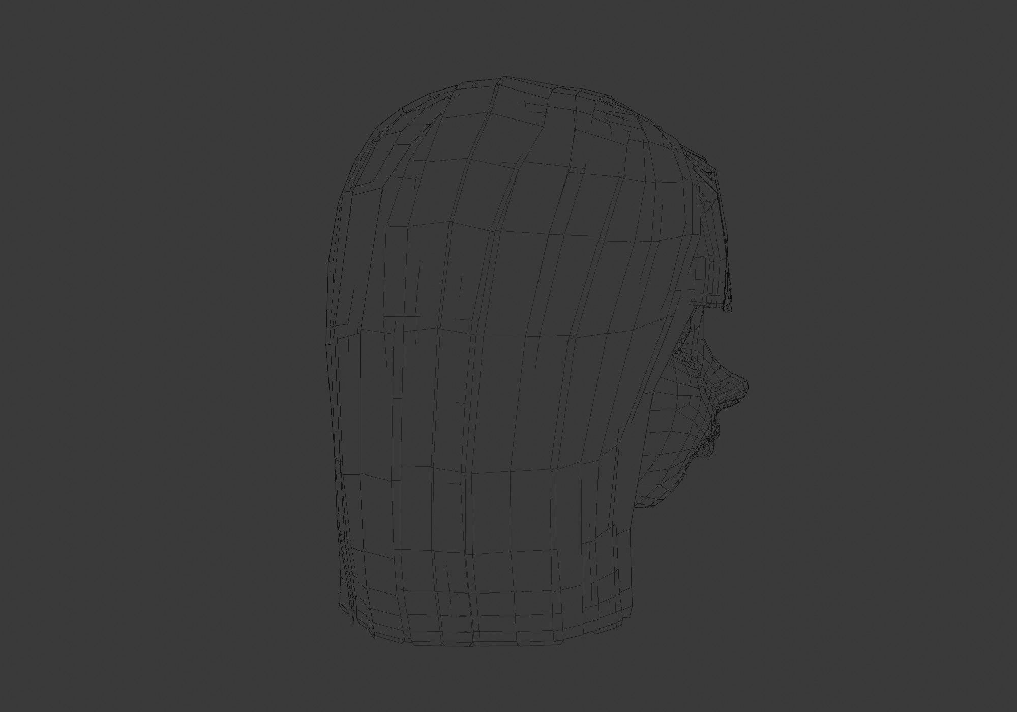 hairstyle in 4 colors Low-poly 3D model_7