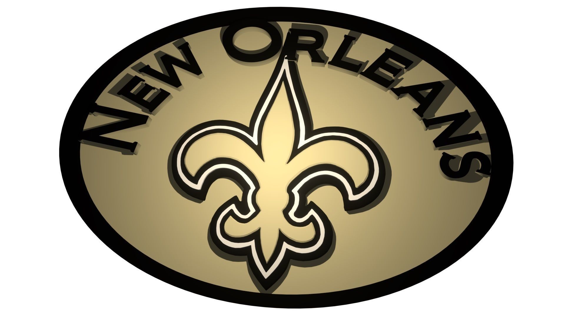 New Orleans Saints oval 2 3D model_4