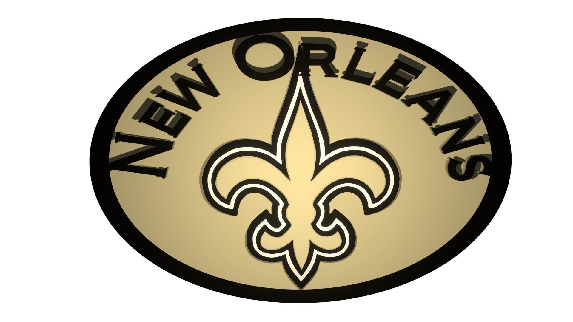 New Orleans Saints oval 2 3D model_1