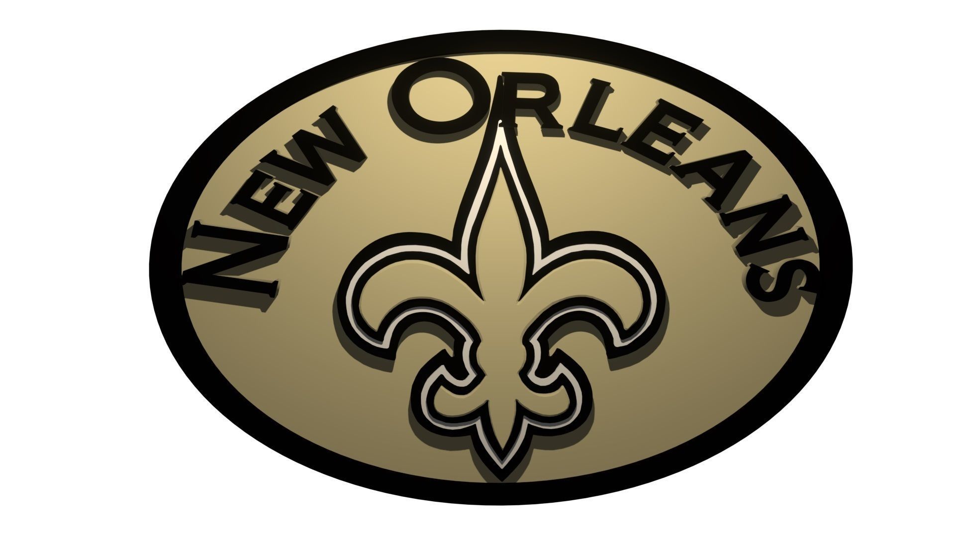 New Orleans Saints oval 2 3D model_2