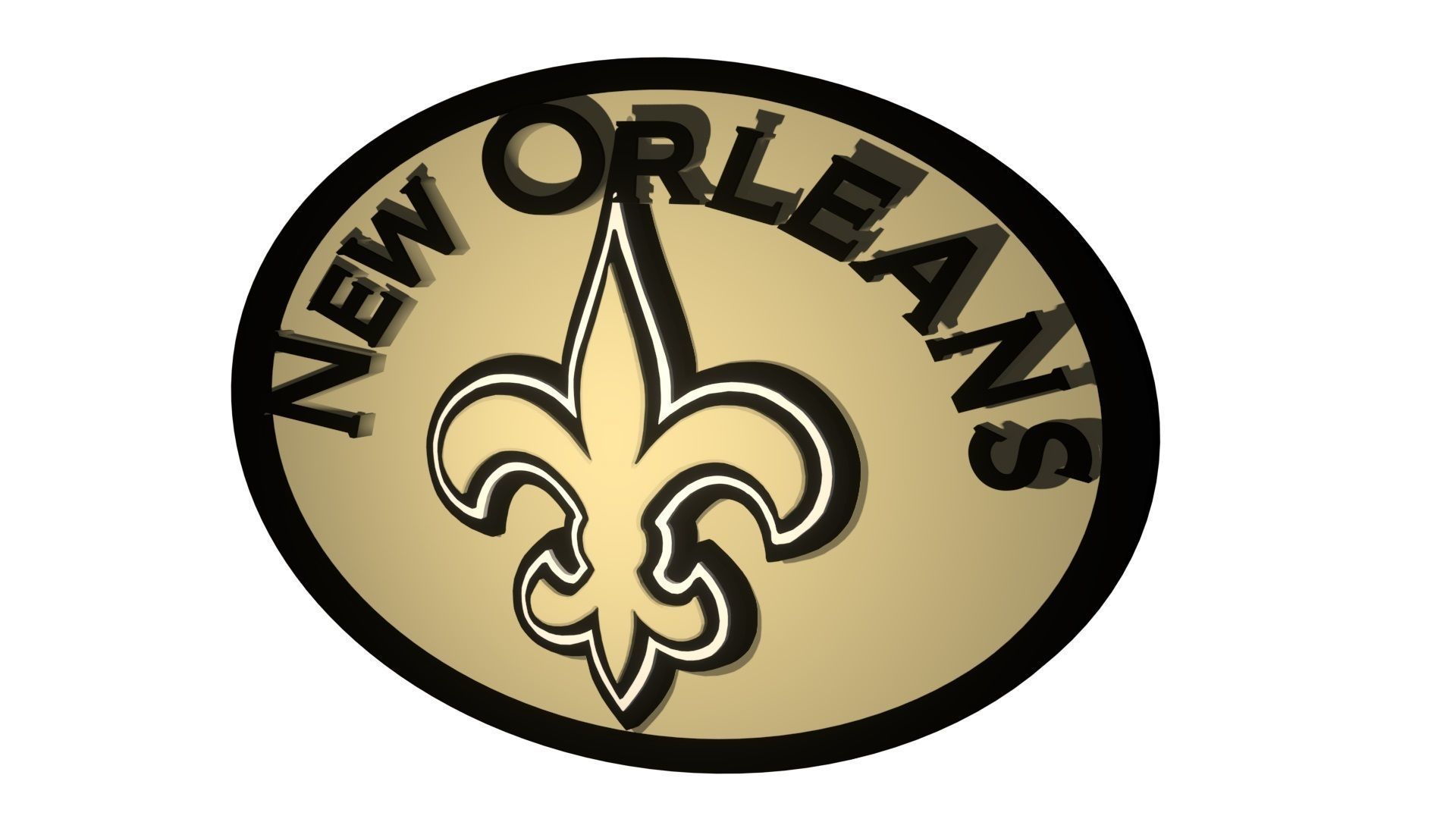 New Orleans Saints oval 2 3D model_3