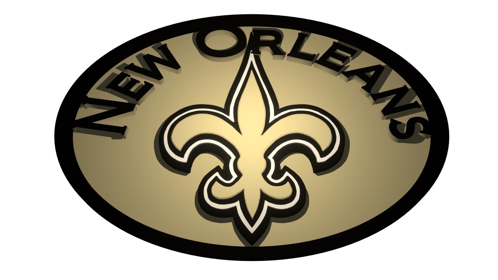 New Orleans Saints oval 2 3D model_5