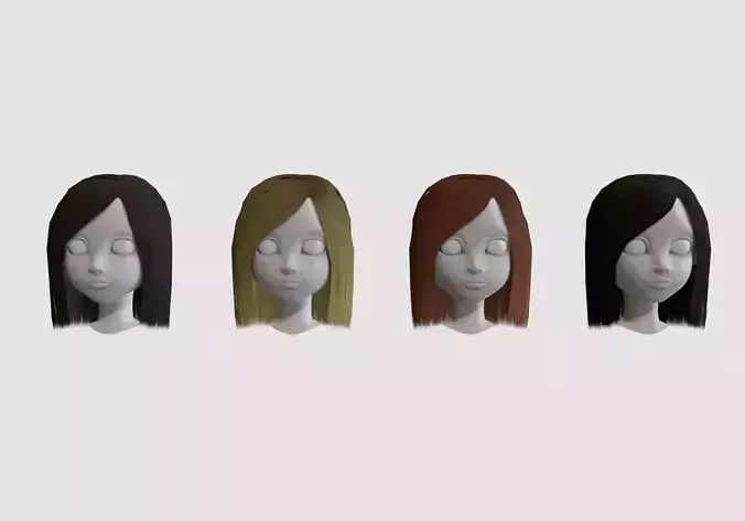 hairstyle in 4 colors