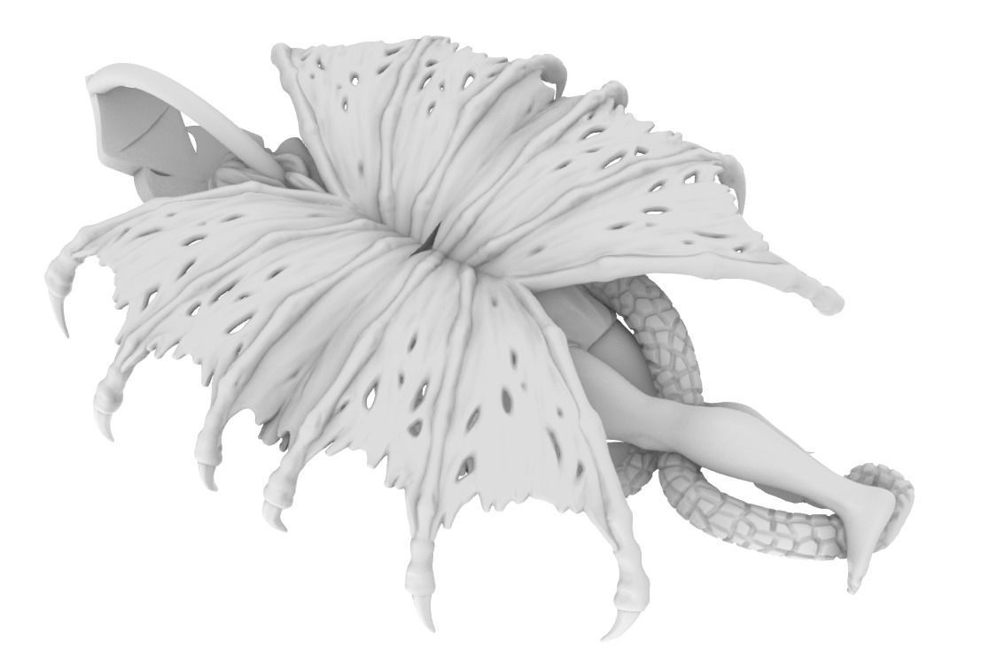 snake girl  3D print model_8