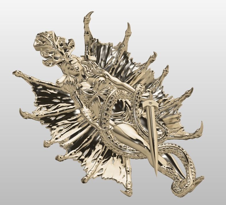 snake girl  3D print model_7