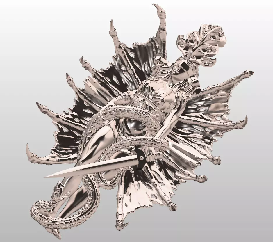 snake girl  3D print model_0