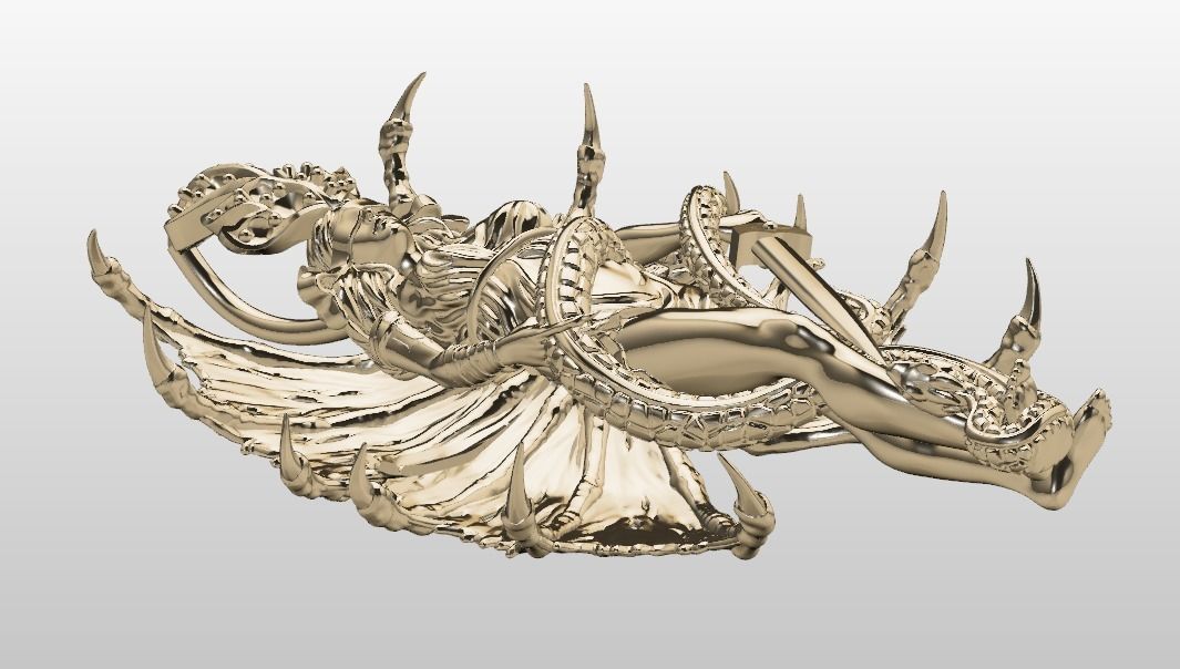 snake girl  3D print model_10