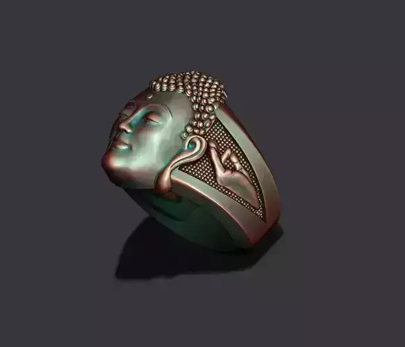 Buddha head ring 3D print model