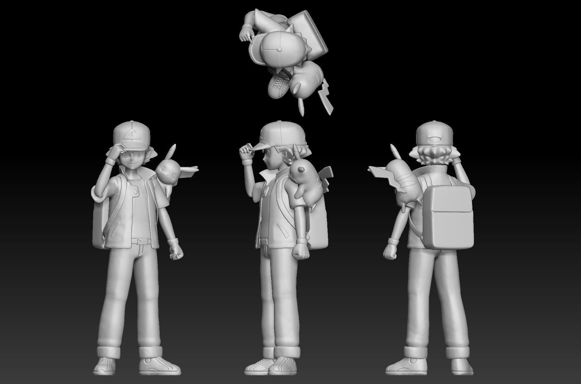 Pokemon Anime Season 1 Ash Ketchum aka Satoshi 3D print model_2