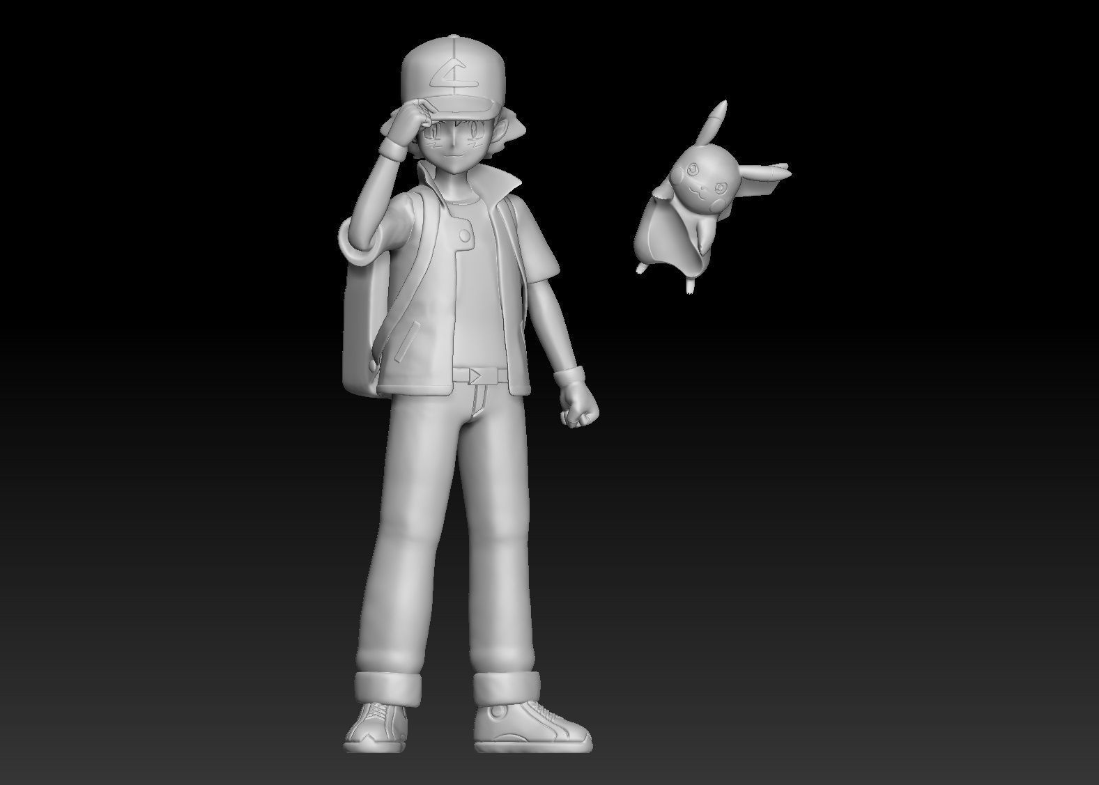 Pokemon Anime Season 1 Ash Ketchum aka Satoshi 3D print model_3