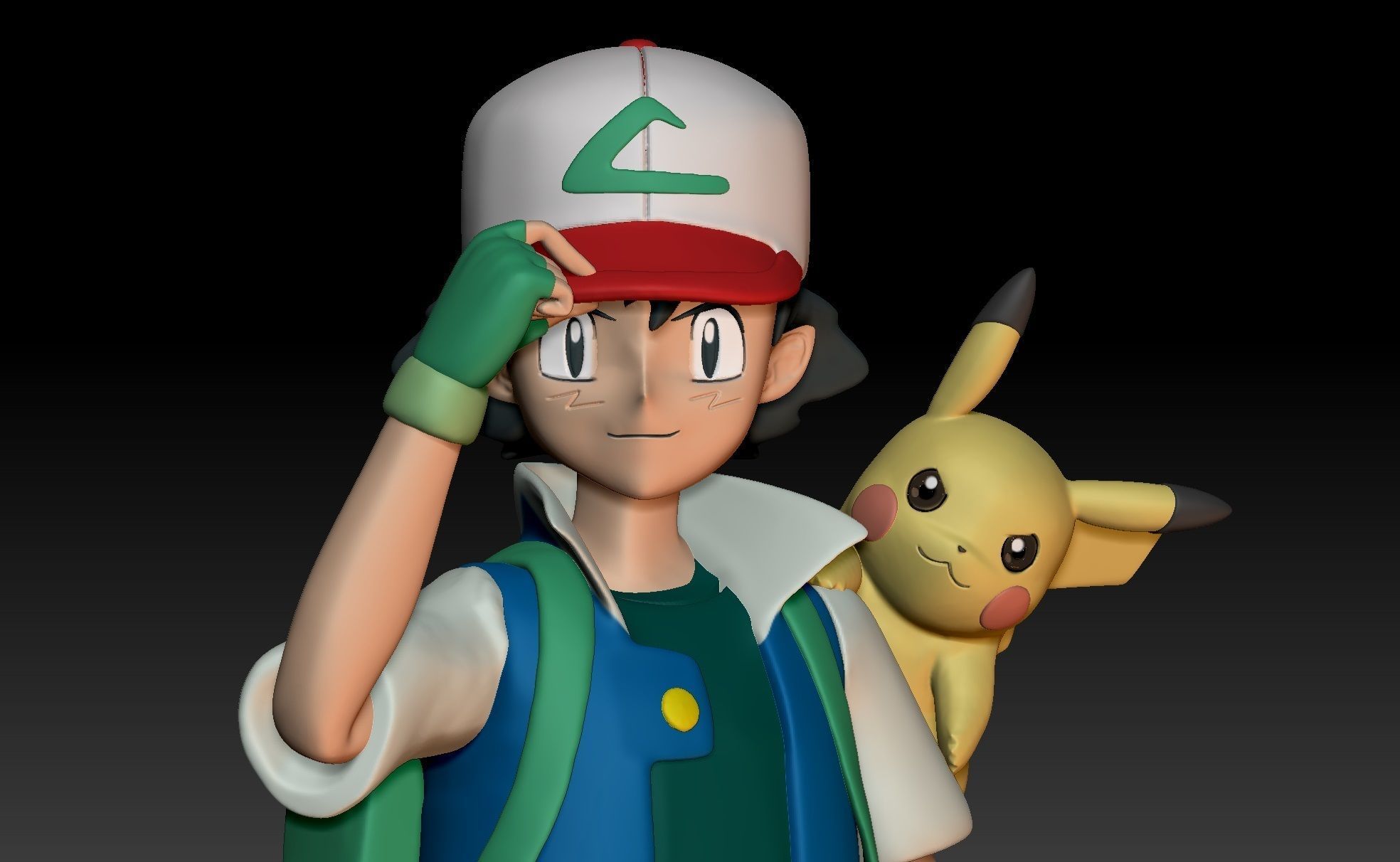 Pokemon Anime Season 1 Ash Ketchum aka Satoshi 3D print model_1