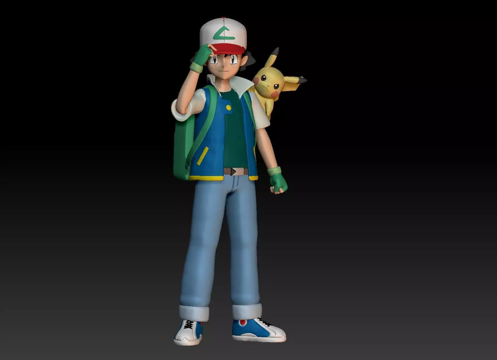 Pokemon Anime Season 1 Ash Ketchum aka Satoshi 3D print model_0
