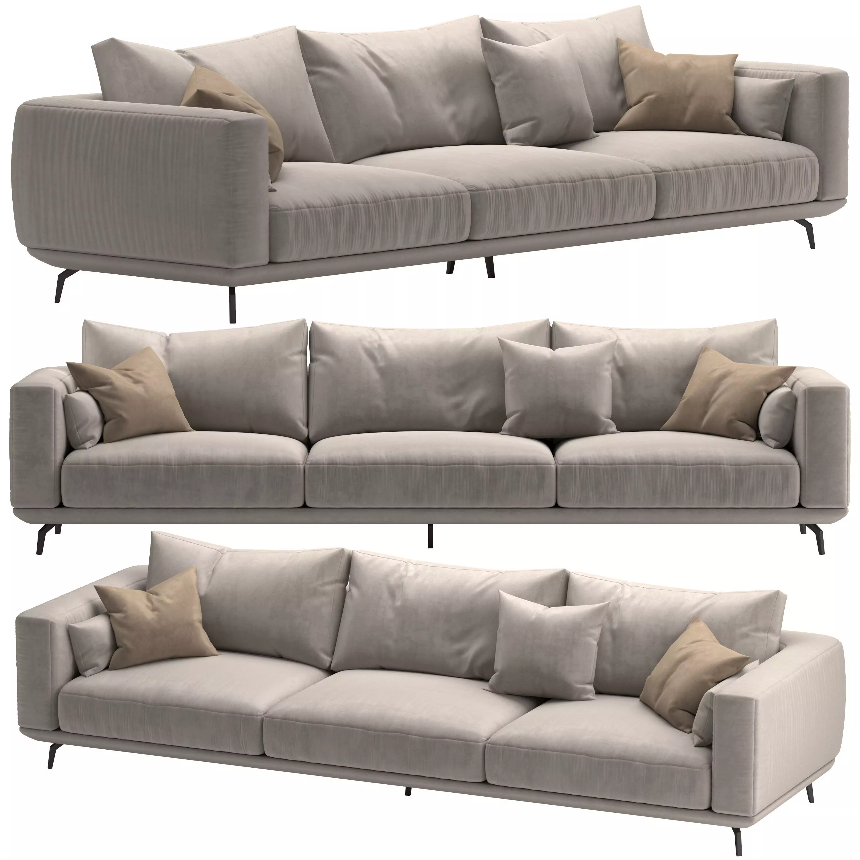 NR23 Three Seater Sofa 3D model_0