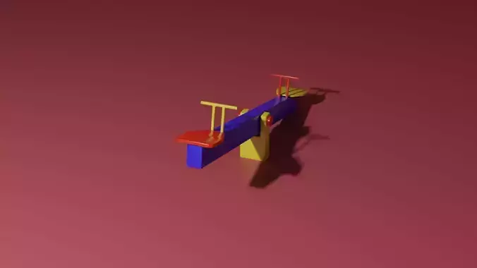 Playground Seesaw Low-poly 3D model