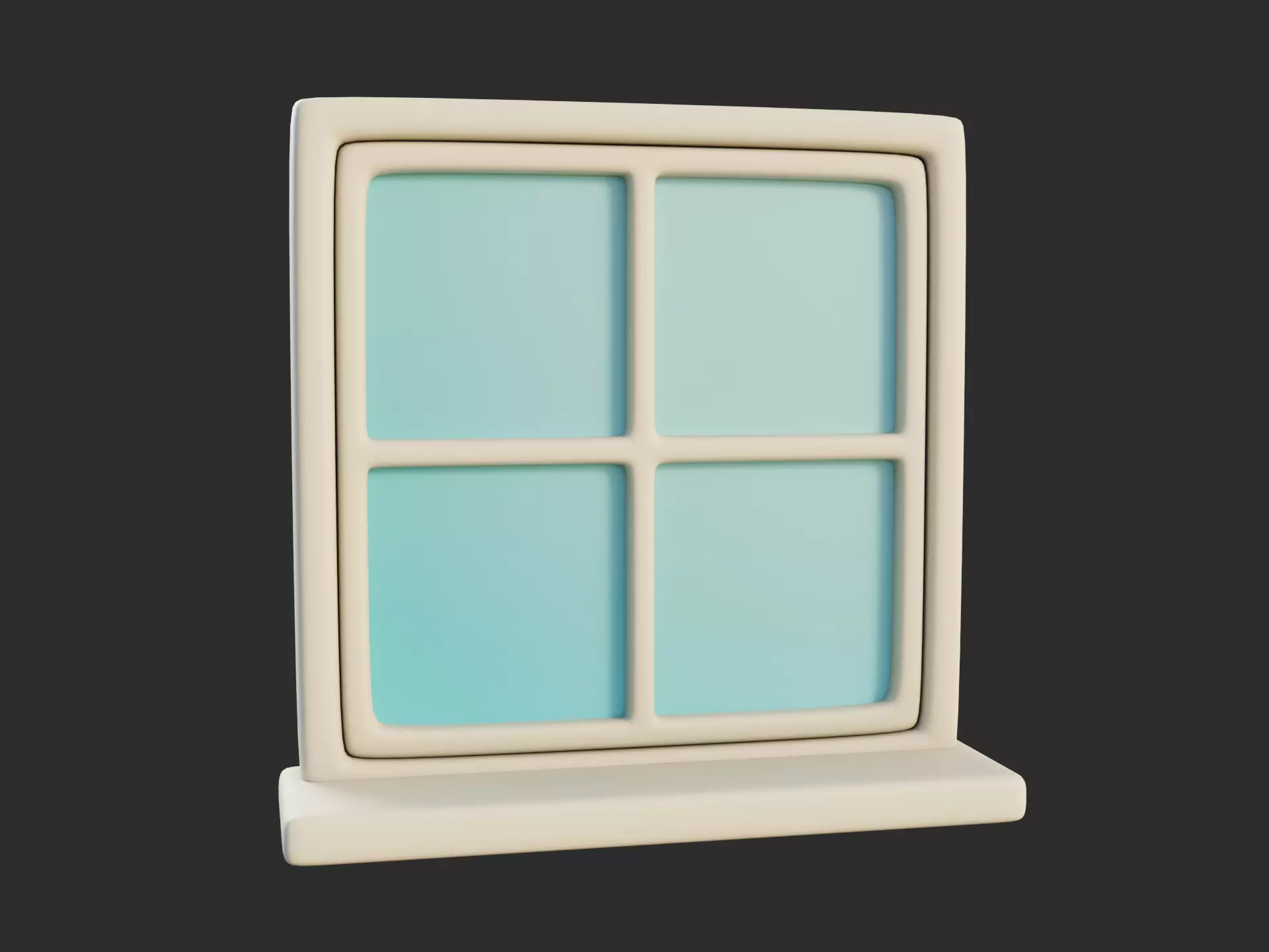 Cartoon Window 5a Low-poly 3D model