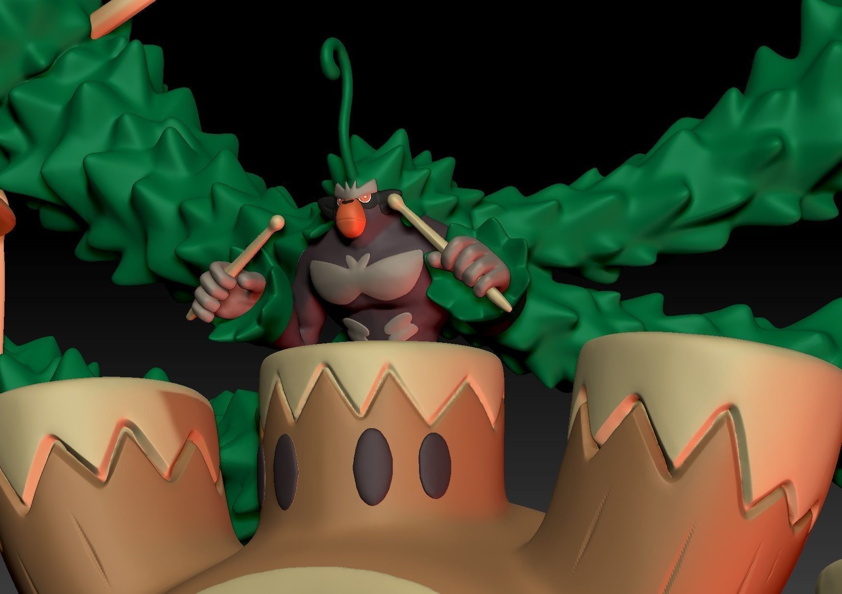 Pokemon Gigantamax Rillaboom 3D print model_1