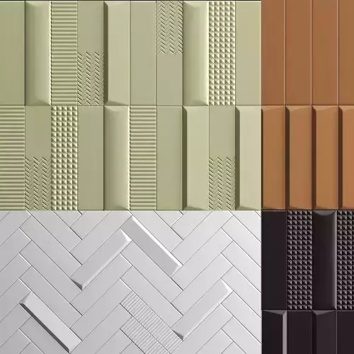 BISCUIT TILE-STONE SOURCE 3D PANEL 3D model