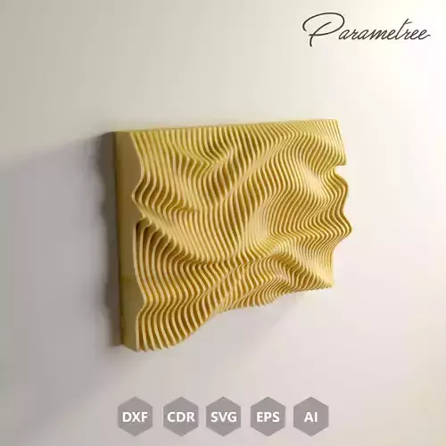 Parametric Wavy Wall Art  CNC Files for cutting DXF Files 3D print model