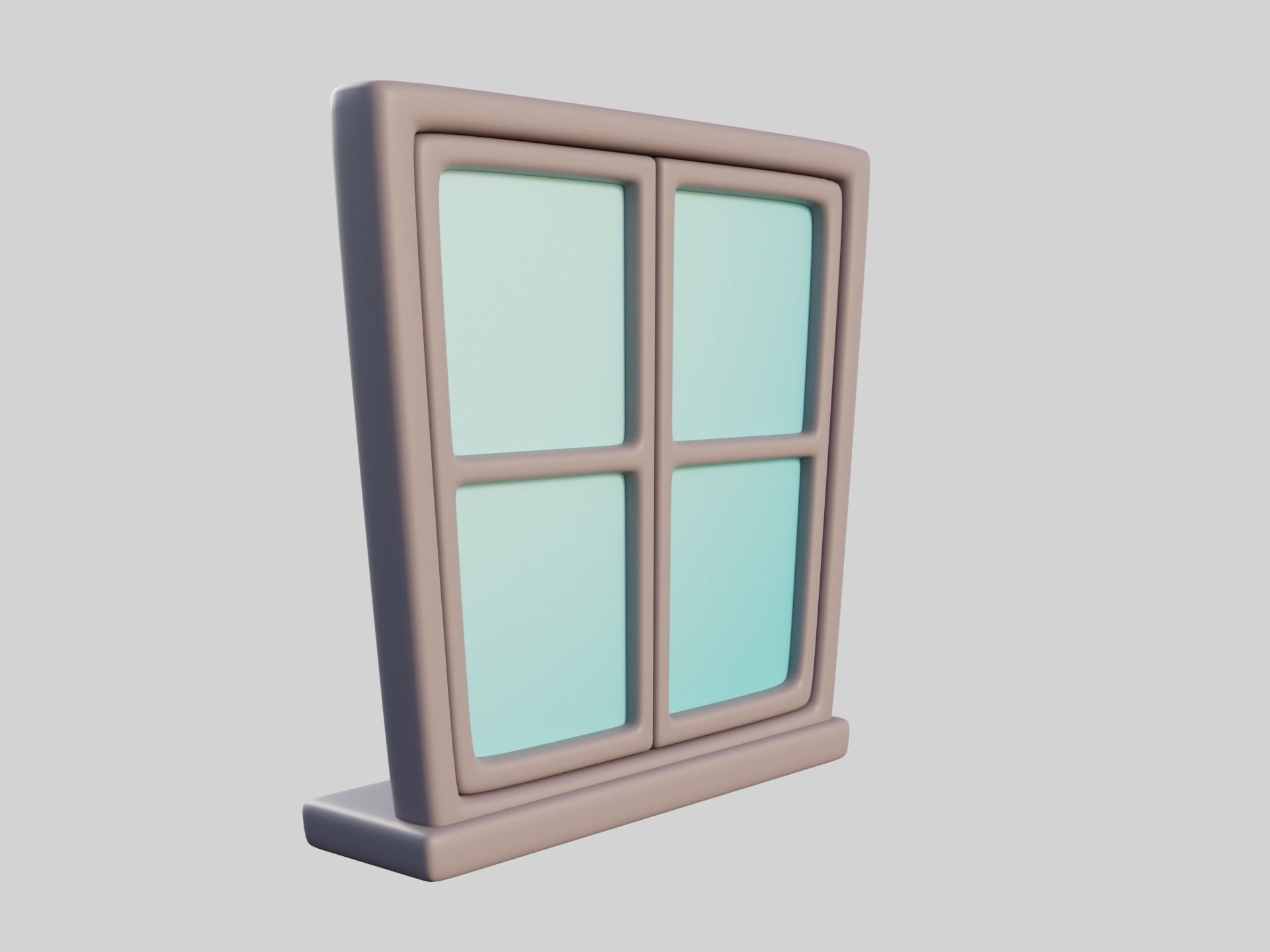 Cartoon Window 6b Low-poly 3D model_6