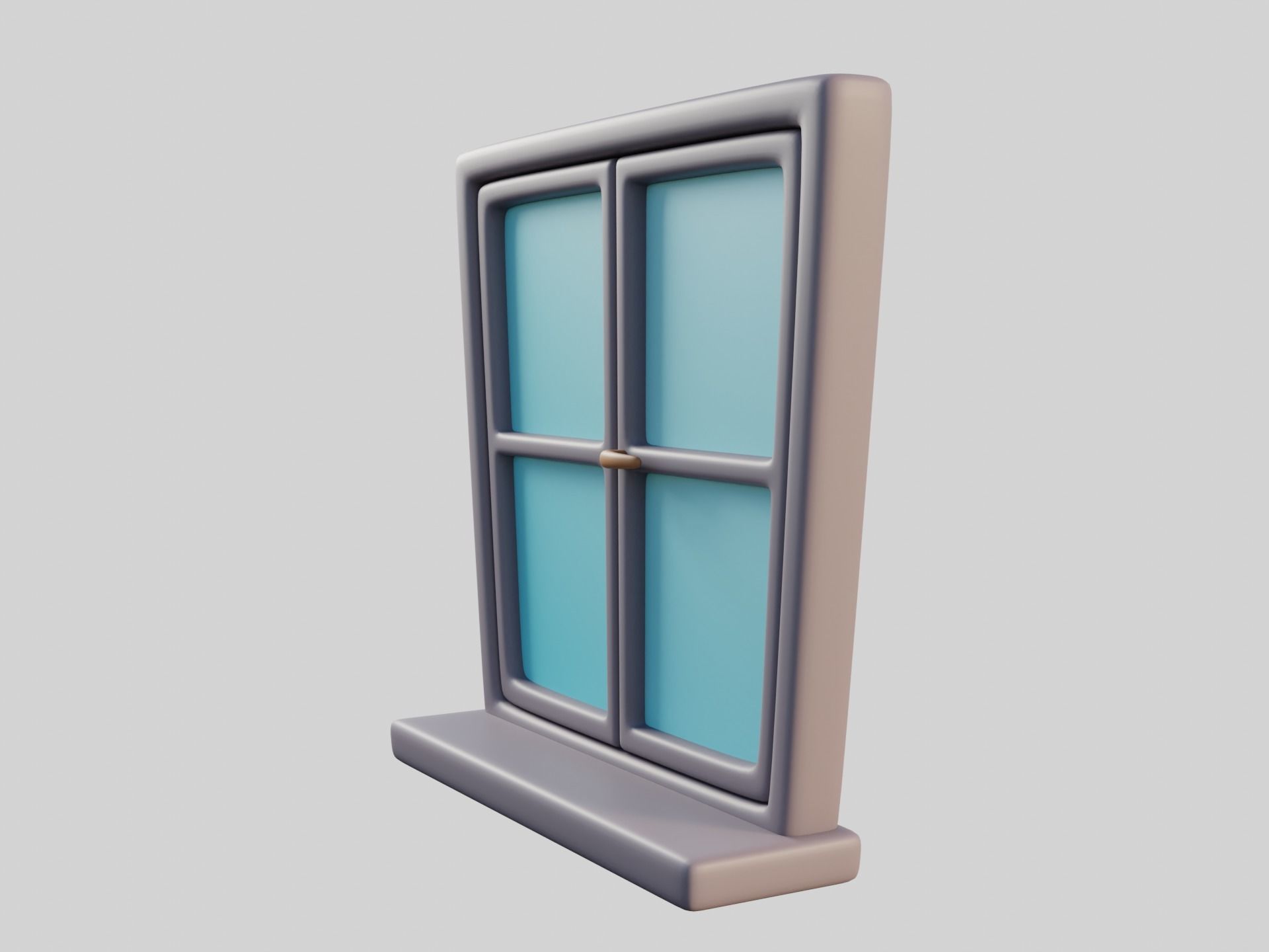 Cartoon Window 6b Low-poly 3D model_8