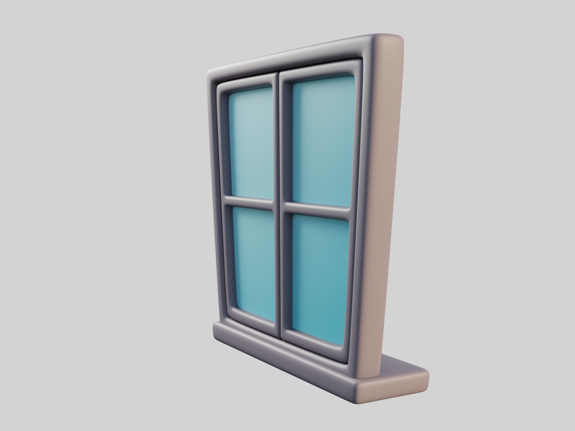 Cartoon Window 6b Low-poly 3D model_3