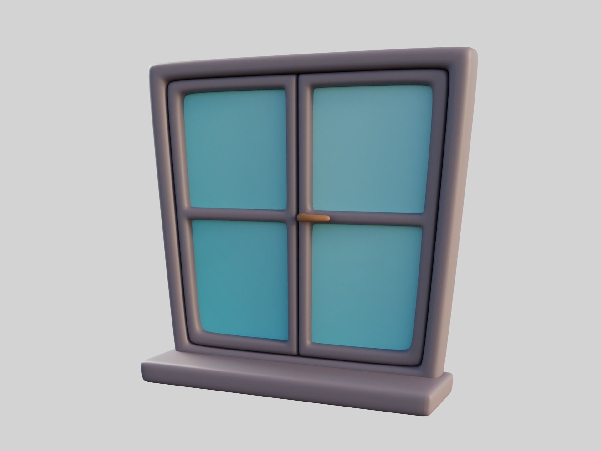 Cartoon Window 6b Low-poly 3D model_9