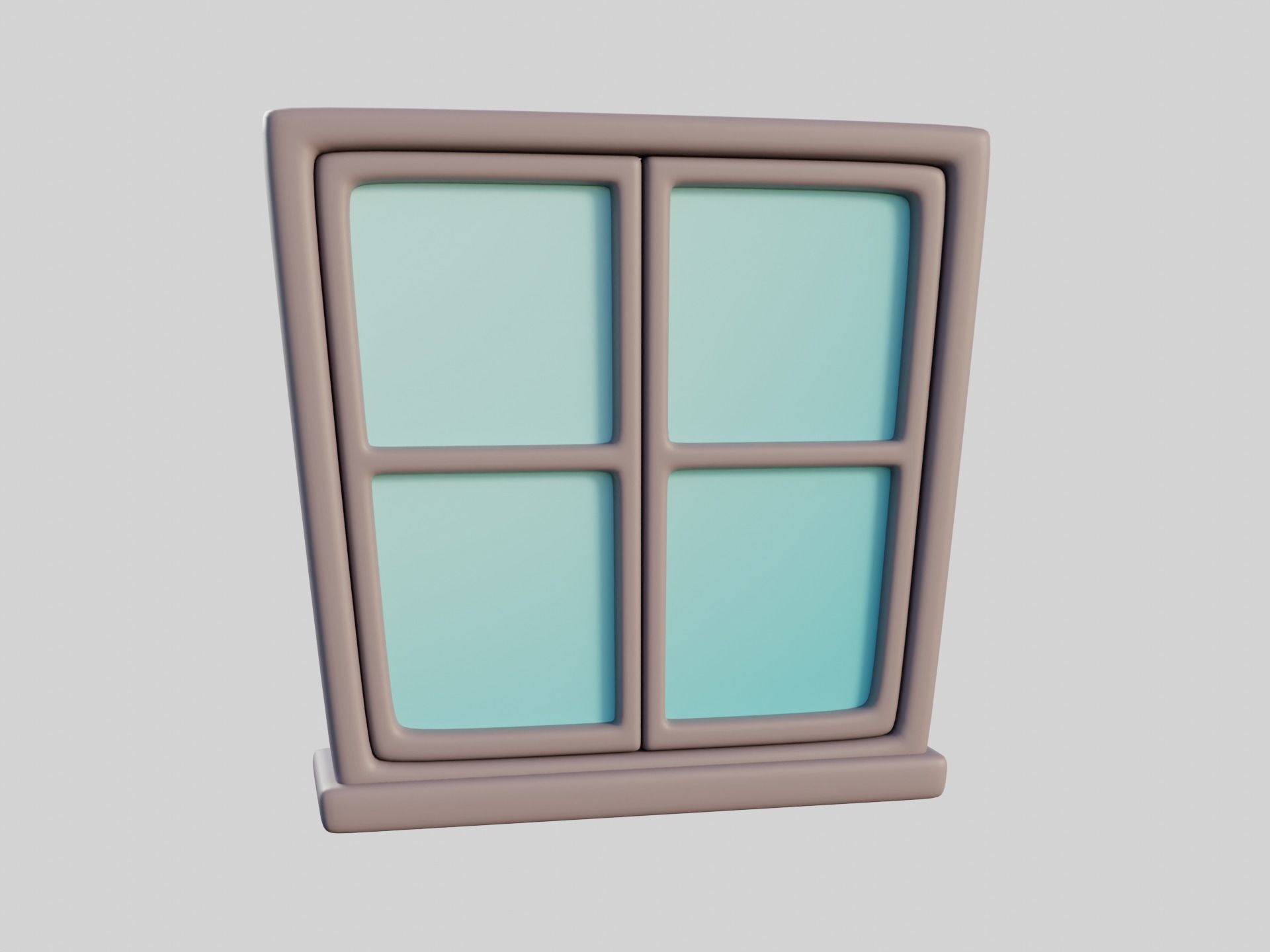 Cartoon Window 6b Low-poly 3D model_5