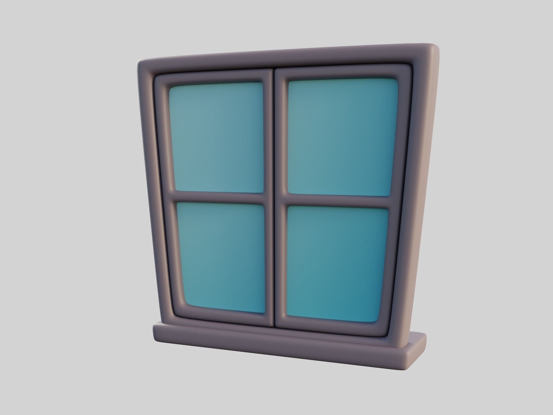 Cartoon Window 6b Low-poly 3D model_4