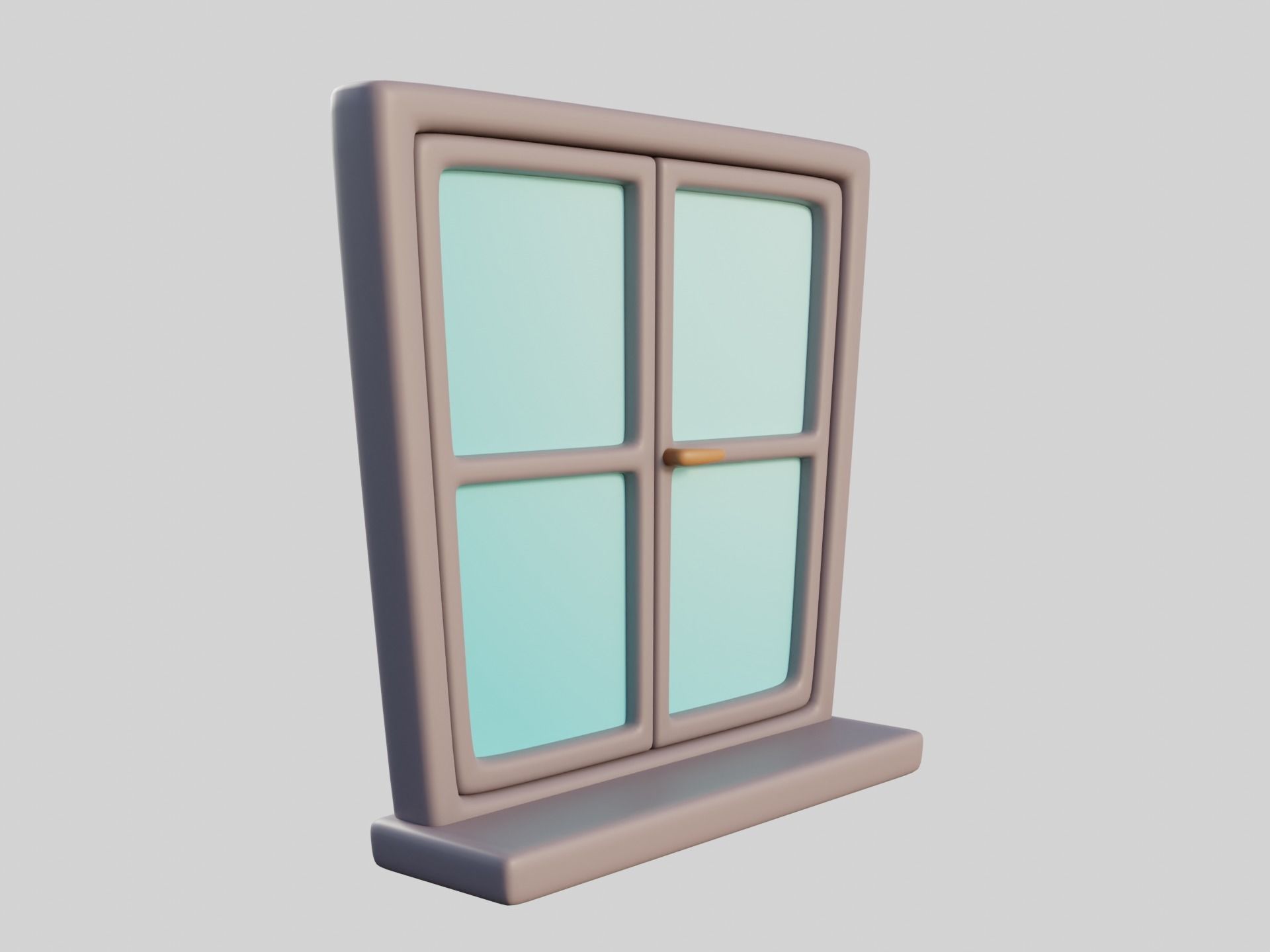 Cartoon Window 6b Low-poly 3D model_1