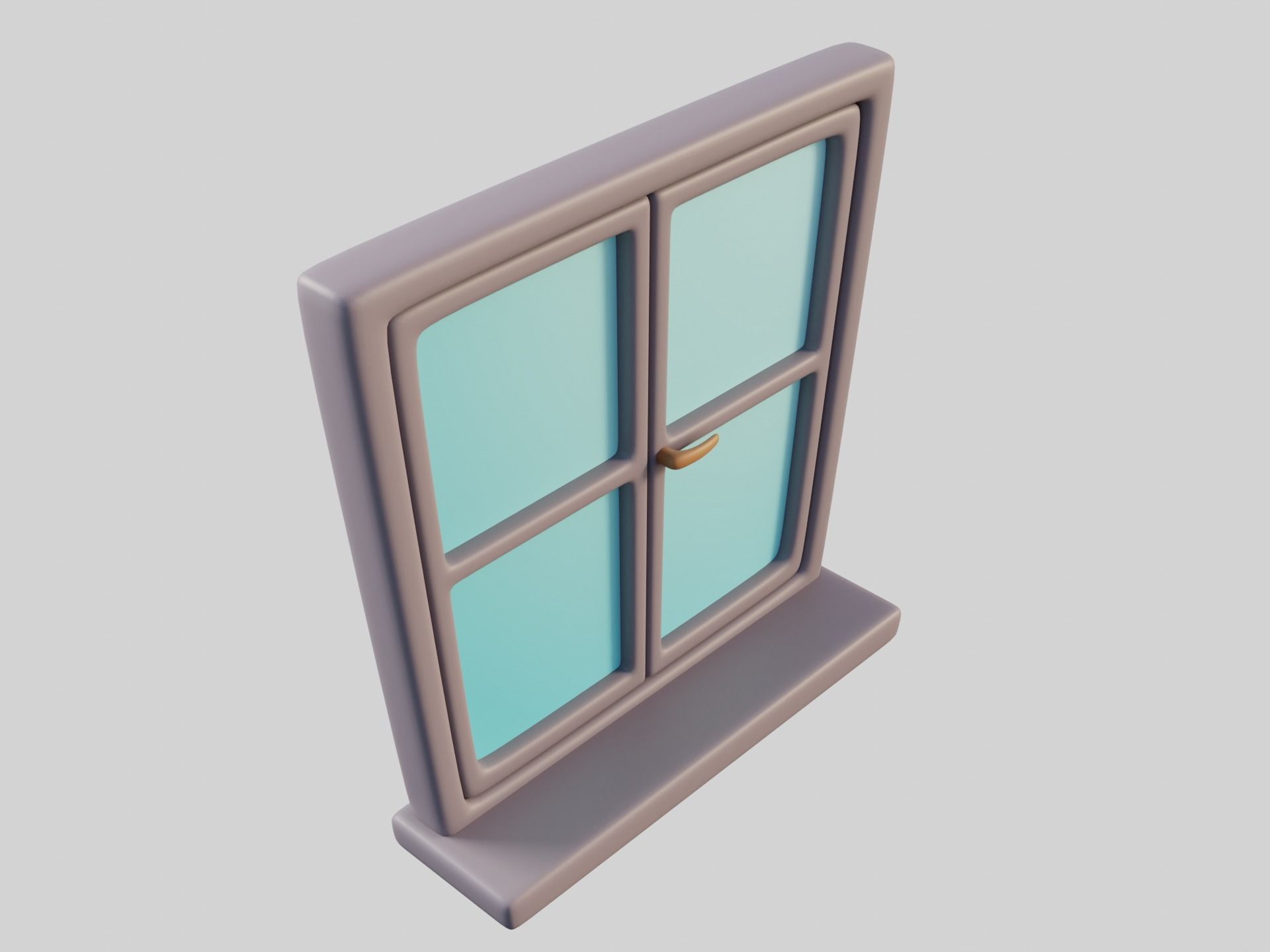 Cartoon Window 6b Low-poly 3D model_10