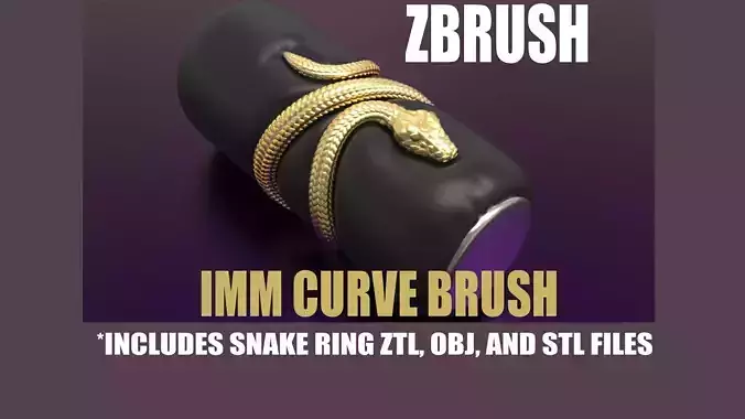 Snake IMM Curve Brush with Snake Ring Model for 3D Print