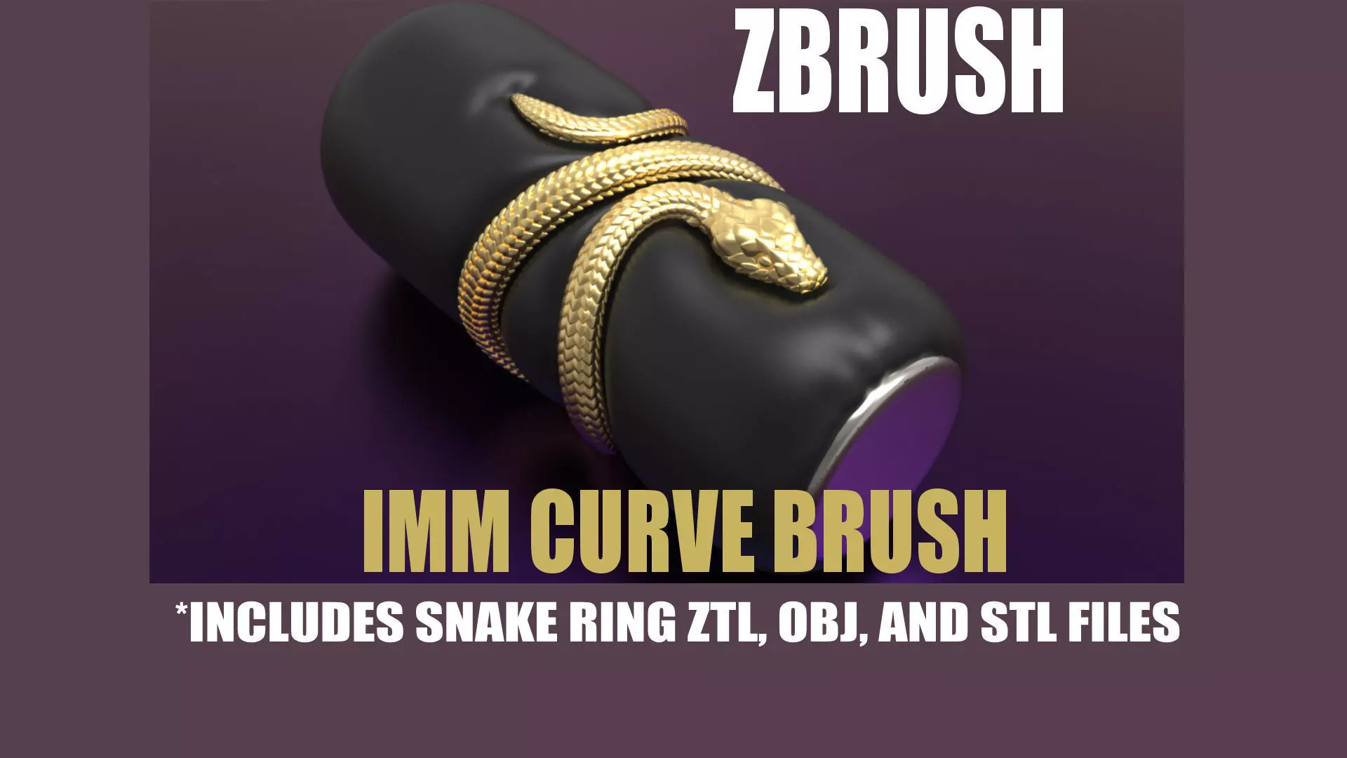 Snake IMM Curve Brush with Snake Ring Model for 3D Print 3D model
